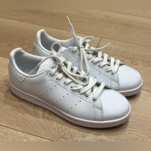 Adidas Shoes Size 7 Womens Stan Smith All White Leather - Picture 2 of 8